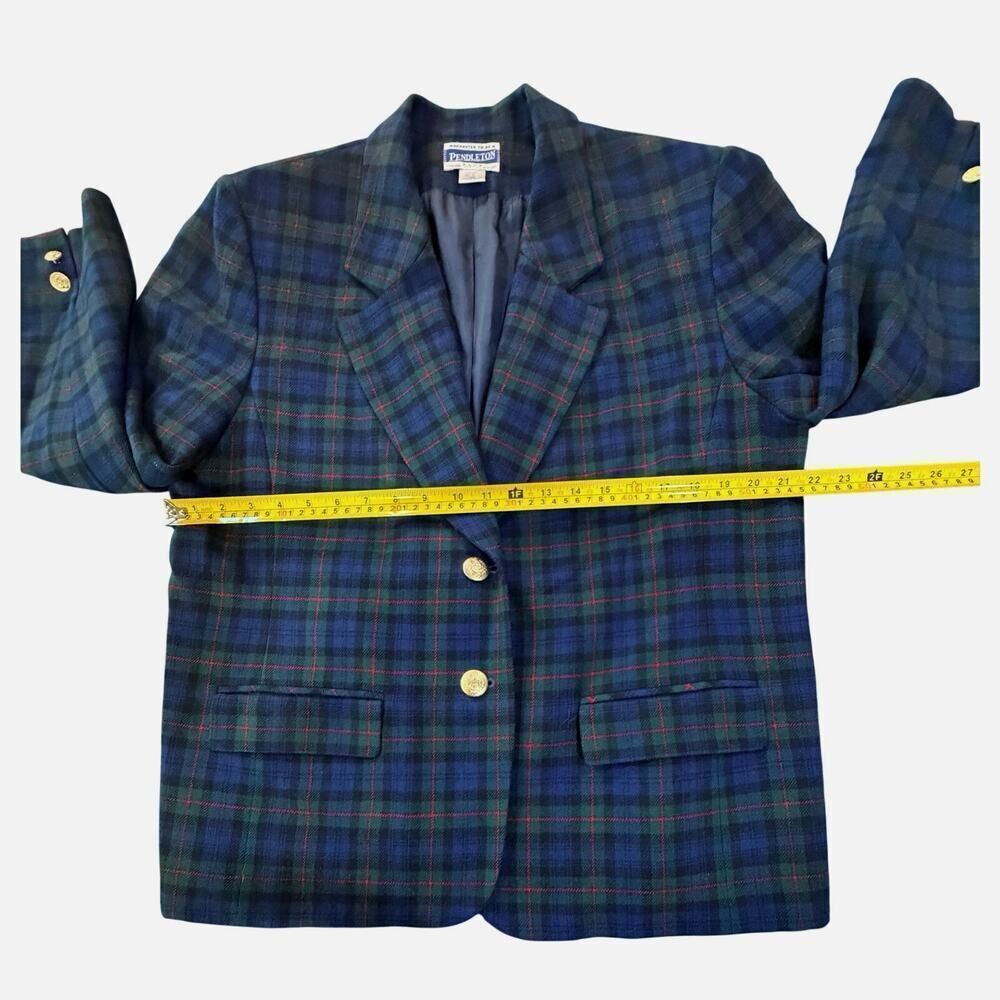 Vtg Pendleton Plus 16W Black Watch
Tartan Blazer 100% Wool Gold Button Academia - Picture 15 of 16
